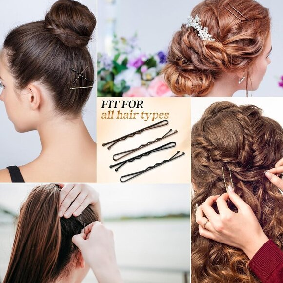 Bobby Pins Bulk 1200 Pack Metal Non Slip Wave Clips for Hairdressing Salon